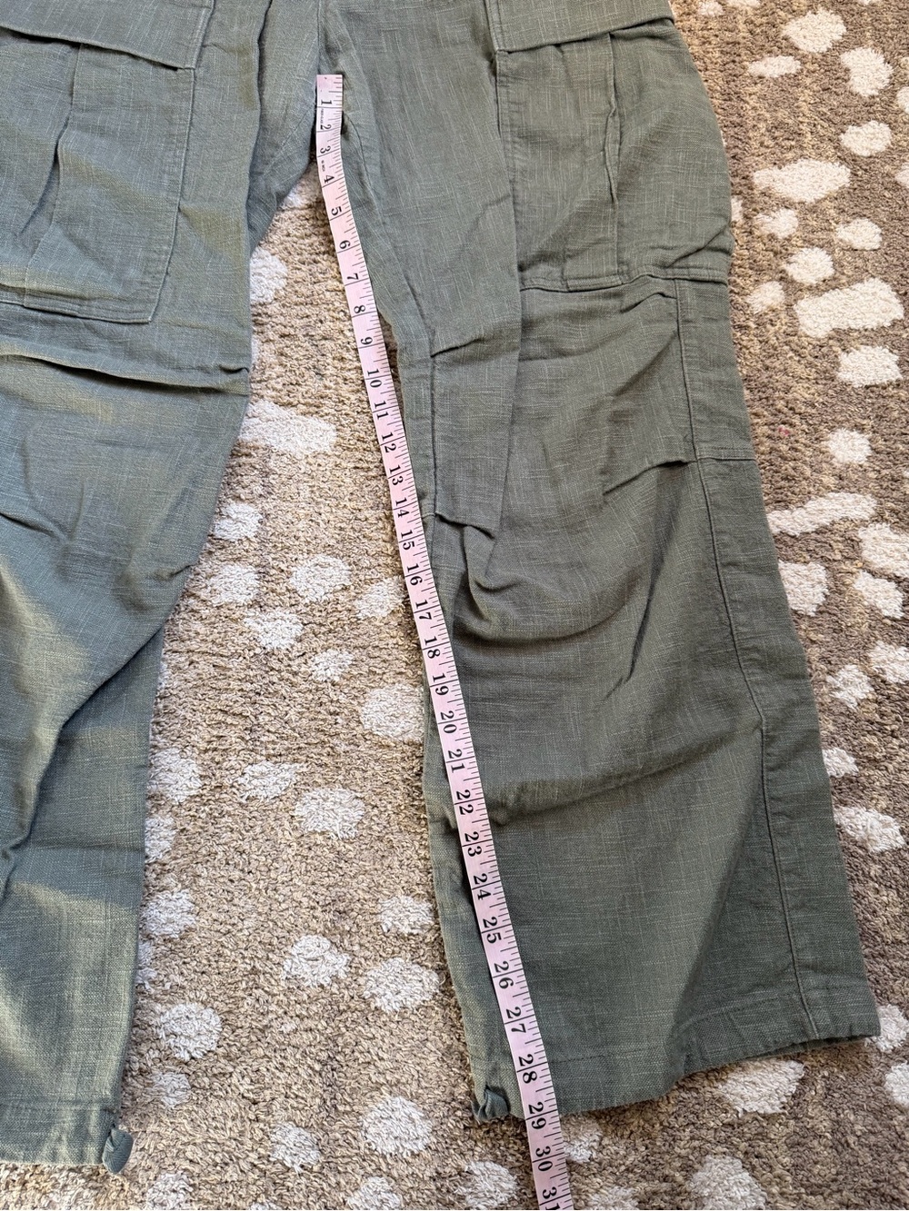 Cherry LA Baja Wide Leg Linen Drawstring Cargo Pants Green - Picture 9 of 11
